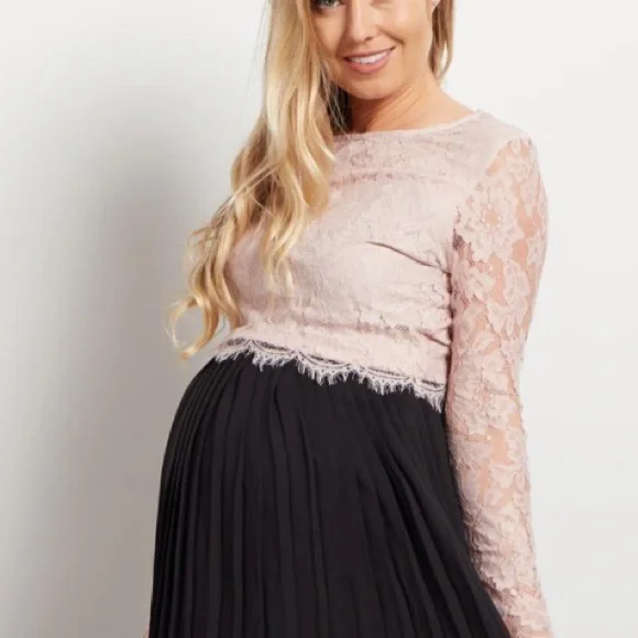 HP {PinkBlush} Lace Maternity Crop Top S Post Maternity Bump - Picture 11 of 14